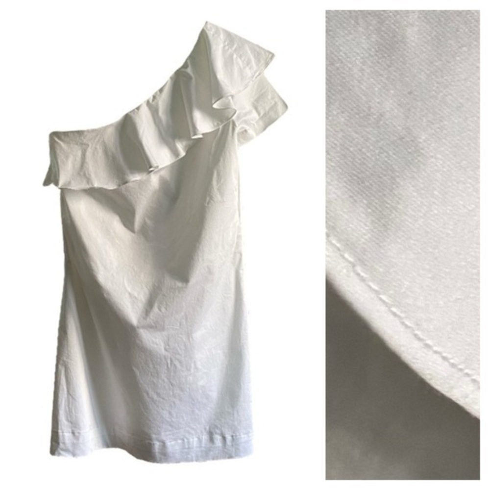 Club Monaco White One Shoulder Ruffle Dress 2